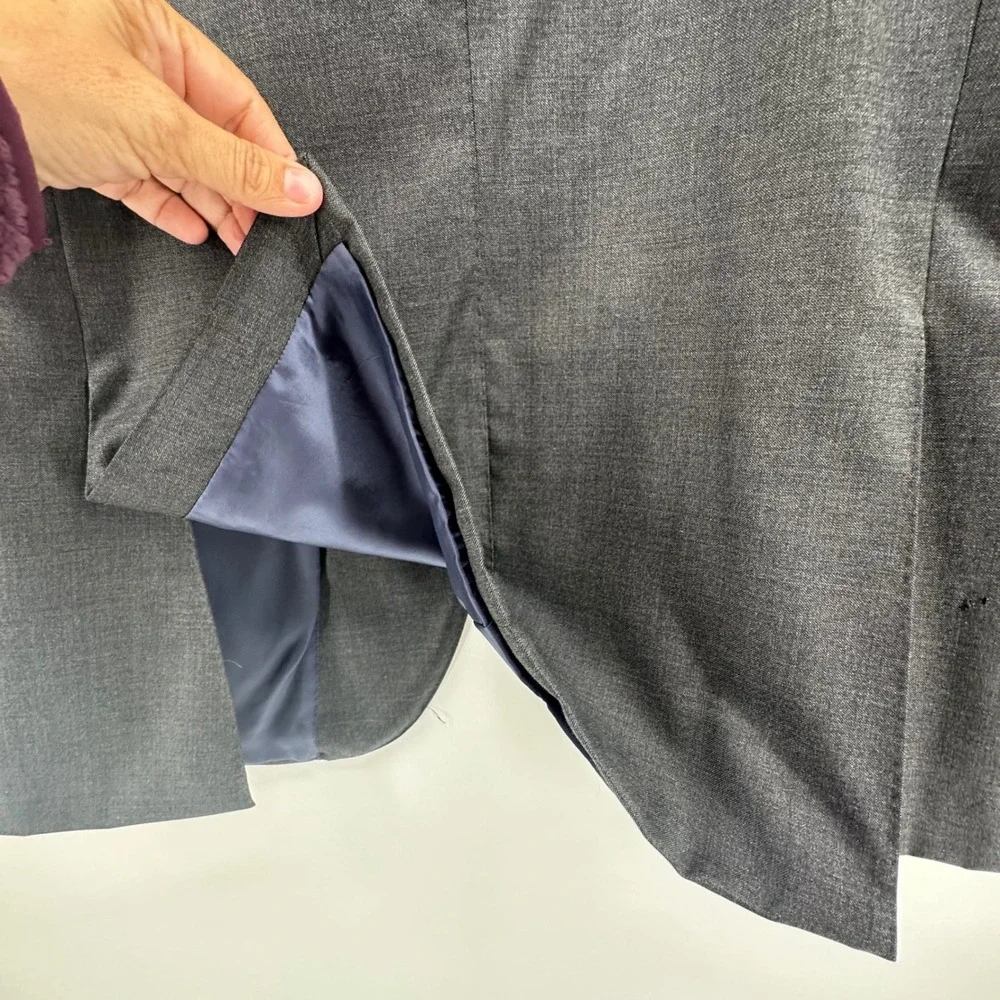 Suitsupply Suit Jacket Men 48R Gray Wool Surgical Cuff Vitrale Barberis Canonico